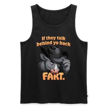 Kuh - Männer Premium Bio Tank Top - Schwarz - Vorne - AI Model Male 178 light (178cm)