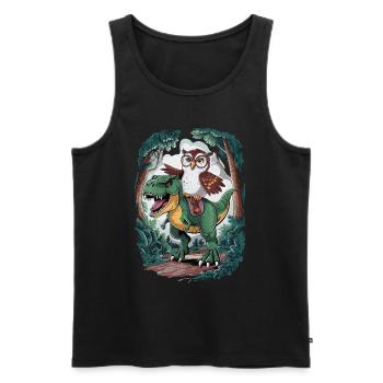Eule - Männer Premium Bio Tank Top - Schwarz - Vorne - AI Model Male 178 light (178cm)