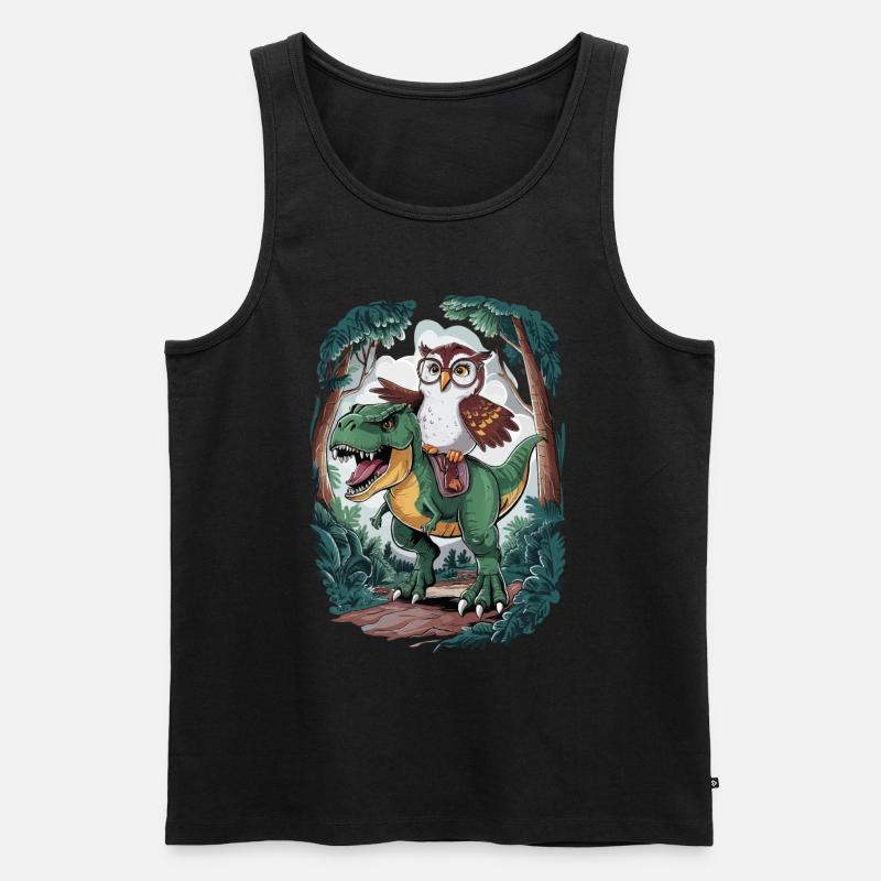 Eule - Männer Premium Bio Tank Top - Schwarz
