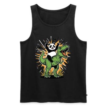 Panda - Débardeur bio Premium Homme - noir - Devant - AI Model Male 178 light (178cm)