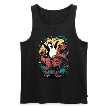 Penguin - Men's Premium Organic Tank Top - black - Front - Michal (187cm)