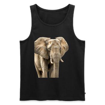 Elefant - Männer Premium Bio Tank Top - Schwarz - Vorne - AI Model Male 178 light (178cm)