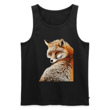 Fuchs - Männer Premium Bio Tank Top - Schwarz - Vorne - Michal (187cm)