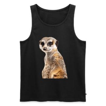 Meerkat - Men's Premium Organic Tank Top - black - Front - Michal (187cm)