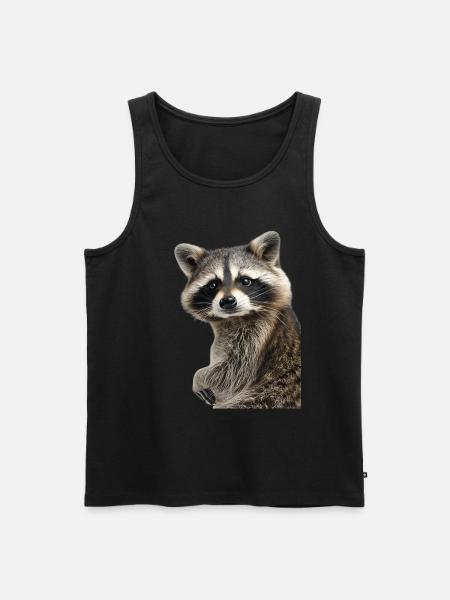Tvättbjörn - Ekologisk premium tanktopp herr - svart