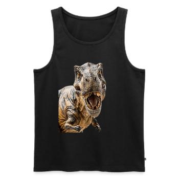 T-Rex - Débardeur bio Premium Homme - noir - Devant - AI Model Male 178 light (178cm)