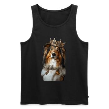 Shetland Sheepdog - Men's Premium Organic Tank Top - black - Front - AI Model Male 178 light (178cm)