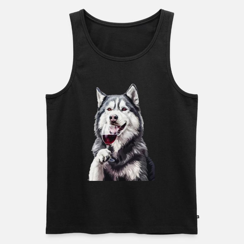 Sibirischer Husky - Männer Premium Bio Tank Top - Schwarz
