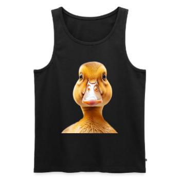 Duck - Men's Premium Organic Tank Top - black - Front - Michal (187cm)