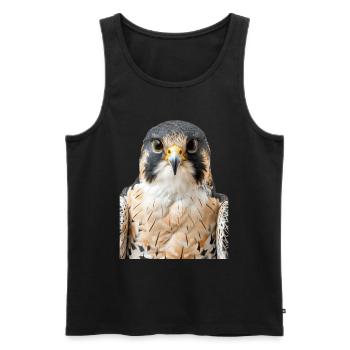Falke - Männer Premium Bio Tank Top - Schwarz - Vorne - Michal (187cm)