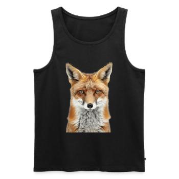 Fox - Men's Premium Organic Tank Top - black - Front - Michal (187cm)