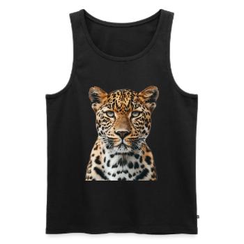 Leopard - Men's Premium Organic Tank Top - black - Front - Michal (187cm)
