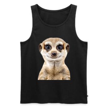 Meerkat - Men's Premium Organic Tank Top - black - Front - Michal (187cm)