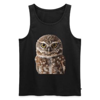 Owl - Men's Premium Organic Tank Top - black - Front - Michal (187cm)