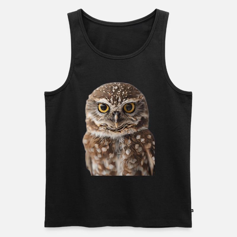 Eule - Männer Premium Bio Tank Top - Schwarz