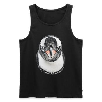 Penguin - Men's Premium Organic Tank Top - black - Front - Michal (187cm)