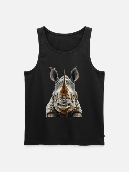 Nashorn - Männer Premium Bio Tank Top - Schwarz