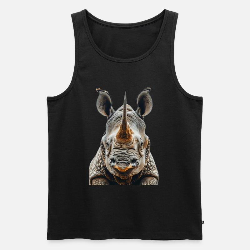 Nashorn - Männer Premium Bio Tank Top - Schwarz