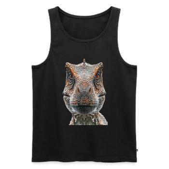 T-Rex - Männer Premium Bio Tank Top - Schwarz - Vorne - Michal (187cm)