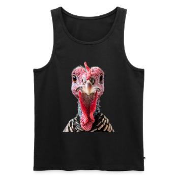 Truthahn - Männer Premium Bio Tank Top - Schwarz - Vorne - AI Model Male 178 light (178cm)