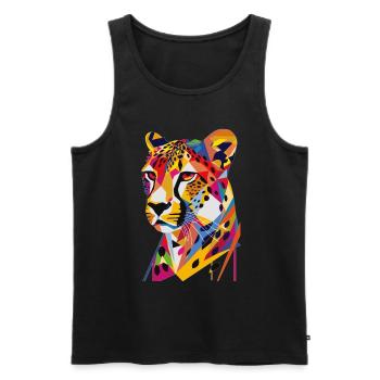 Cheetah - Men's Premium Organic Tank Top - black - Front - Michal (187cm)