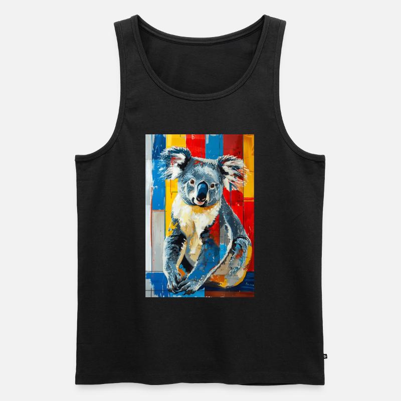 Koala - Männer Premium Bio Tank Top - Schwarz