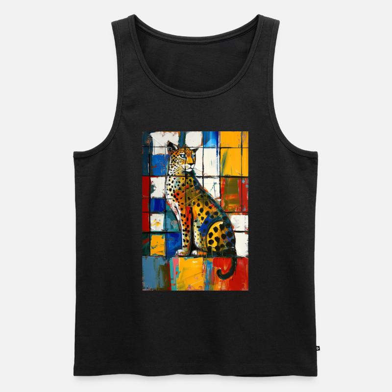 Leopard - Männer Premium Bio Tank Top - Schwarz