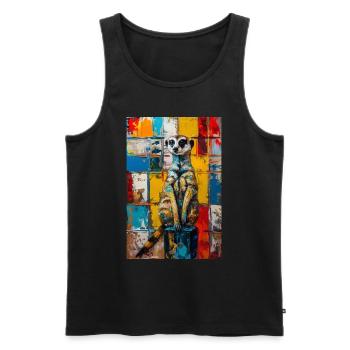 Suricate - Débardeur bio Premium Homme - noir - Devant - AI Model Male 178 light (178cm)