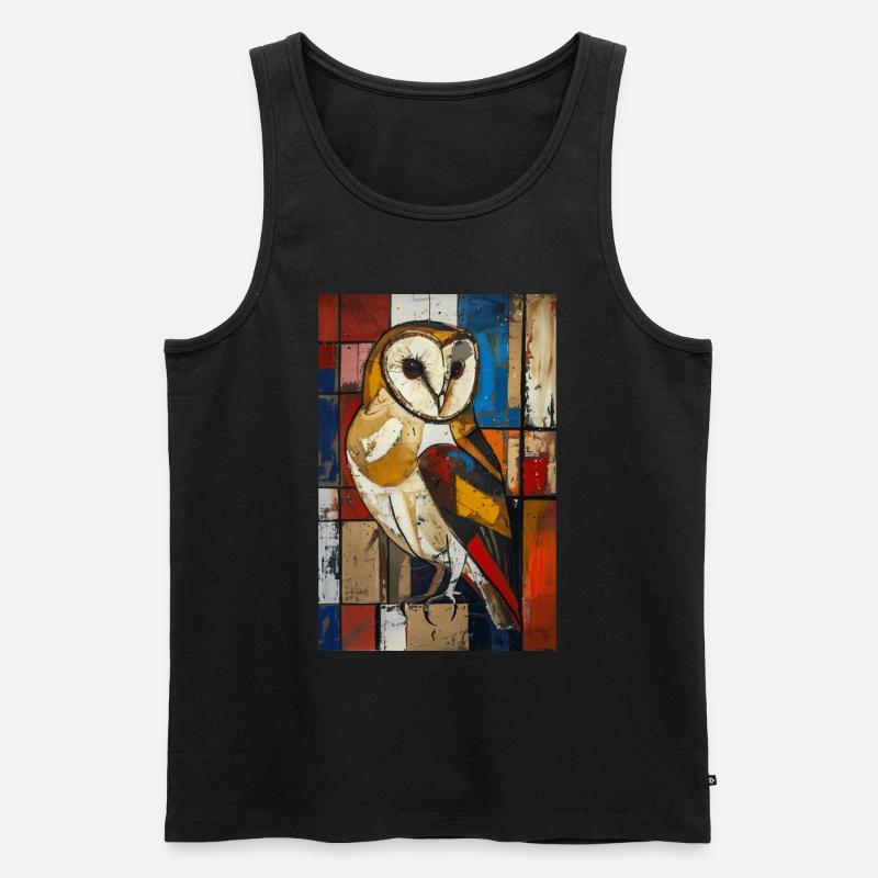 Eule - Männer Premium Bio Tank Top - Schwarz