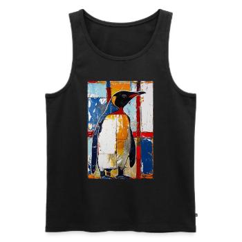 Penguin - Men's Premium Organic Tank Top - black - Front - Michal (187cm)