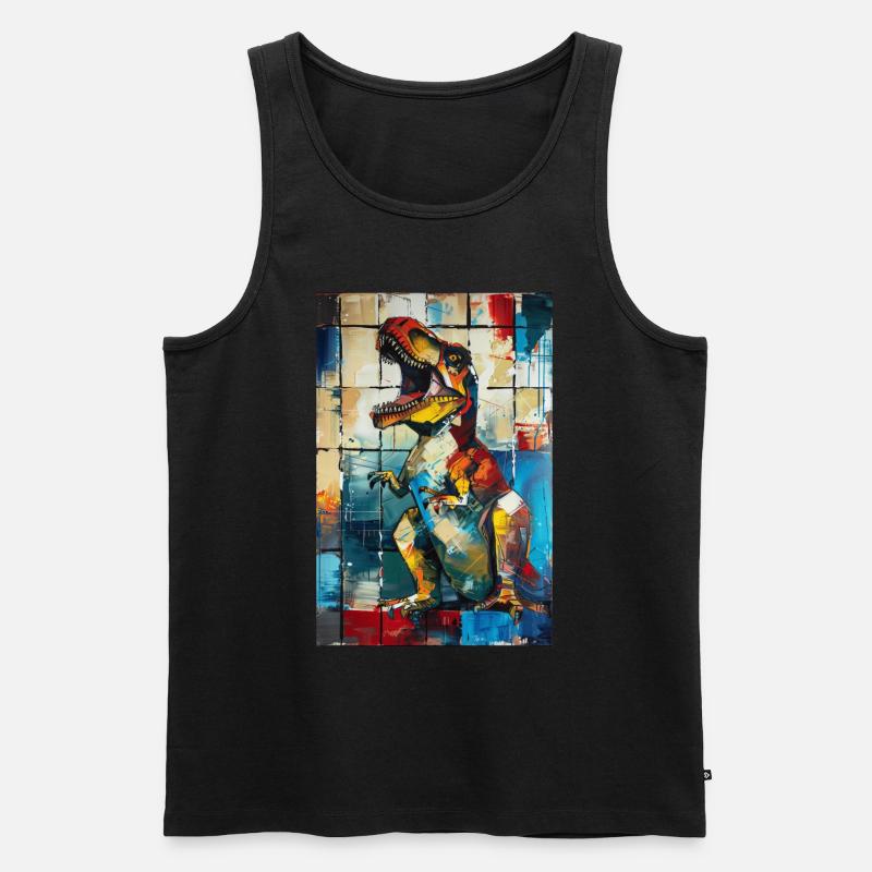 T-Rex - Männer Premium Bio Tank Top - Schwarz