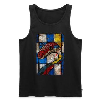 Schlange - Männer Premium Bio Tank Top - Schwarz - Vorne - AI Model Male 178 light (178cm)