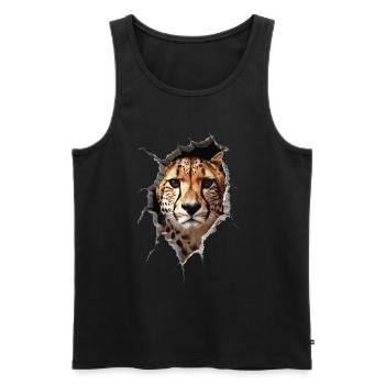 Cheetah - Men's Premium Organic Tank Top - black - Front - Michal (187cm)