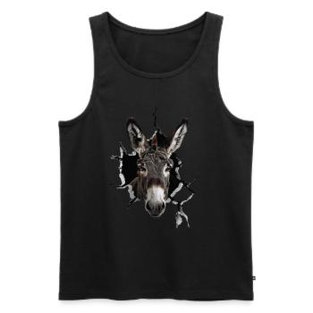 Donkey - Men's Premium Organic Tank Top - black - Front - Michal (187cm)