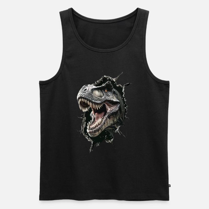 Dinosaurier - Männer Premium Bio Tank Top - Schwarz