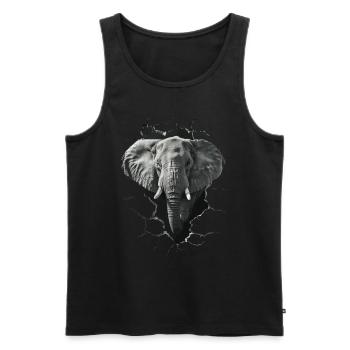 Elefant - Männer Premium Bio Tank Top - Schwarz - Vorne - AI Model Male 178 light (178cm)