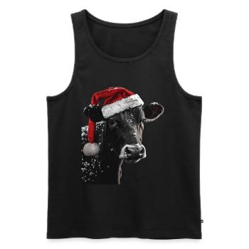 Kuh - Männer Premium Bio Tank Top - Schwarz - Vorne - AI Model Male 178 light (178cm)