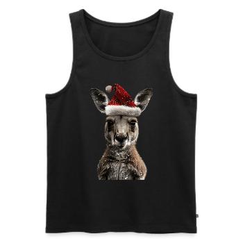 Kangaroo - Men's Premium Organic Tank Top - black - Front - Michal (187cm)