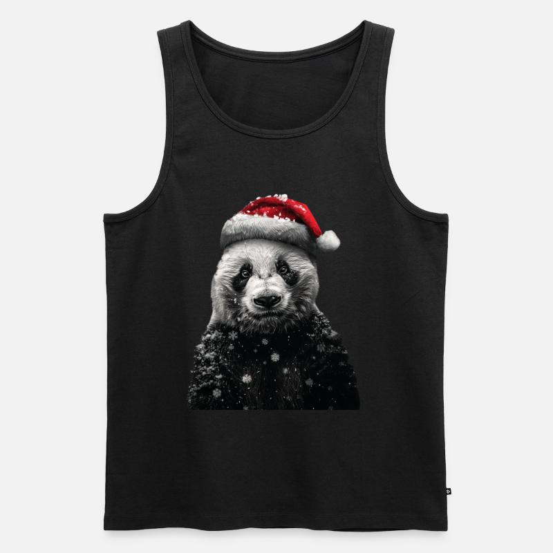 Panda - Männer Premium Bio Tank Top - Schwarz