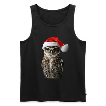 Eule - Männer Premium Bio Tank Top - Schwarz - Vorne - AI Model Male 178 light (178cm)