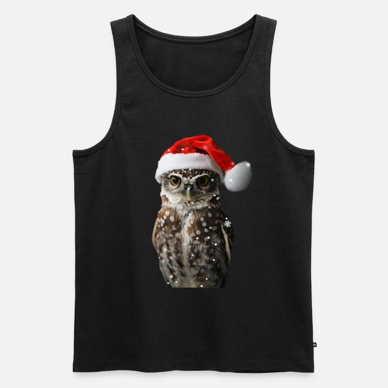 Eule - Männer Premium Bio Tank Top - Schwarz