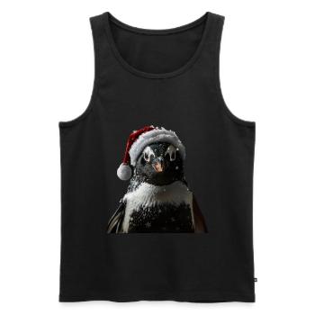 Penguin - Men's Premium Organic Tank Top - black - Front - Michal (187cm)