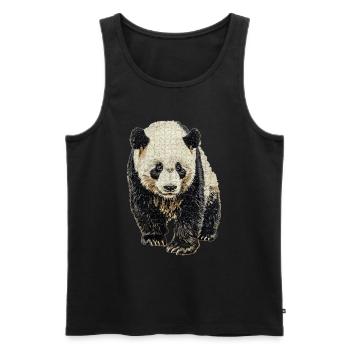 Panda - Débardeur bio Premium Homme - noir - Devant - AI Model Male 178 light (178cm)