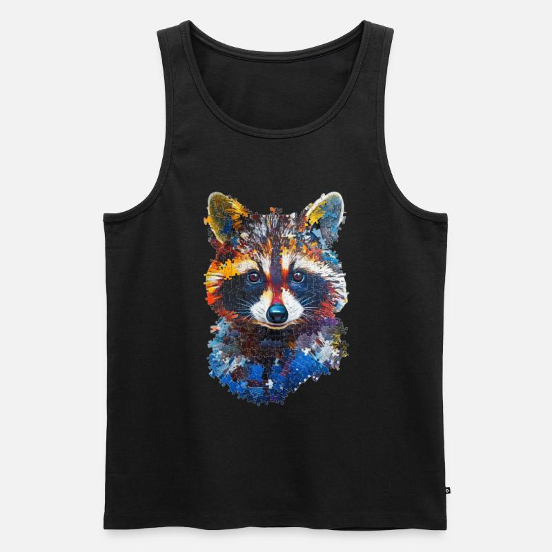 Waschbär - Männer Premium Bio Tank Top - Schwarz