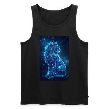 Aquarius - Men's Premium Organic Tank Top - black - Front - Michal (187cm)