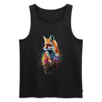 Fuchs - Männer Premium Bio Tank Top - Schwarz - Vorne - Michal (187cm)