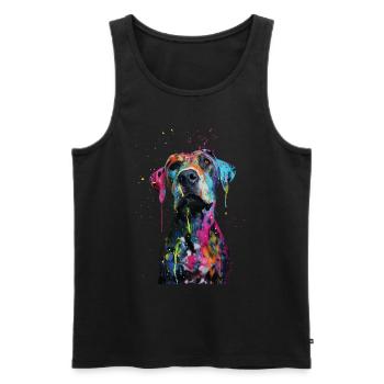 Chien - Débardeur bio Premium Homme - noir - Devant - Michal (187cm)