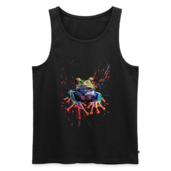 Frog - Men's Premium Organic Tank Top - black - Front - Michal (187cm)