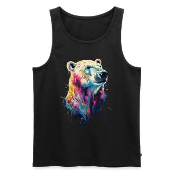 Polar bear - Men's Premium Organic Tank Top - black - Front - AI Model Male 178 light (178cm)