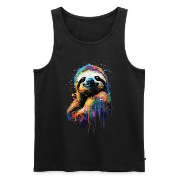 Sloth - Men's Premium Organic Tank Top - black - Front - AI Model Male 178 light (178cm)